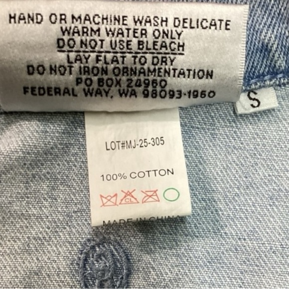 Vintage 90s Rhinestone Embellished Blue Jean Denim Vest - Women's Size Small - Picture 6 of 7